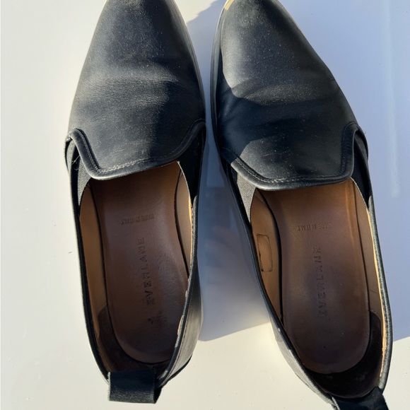 Everlane The Leather Street Shoe Size 7 Black White Made in Italy - Picture 3 of 9